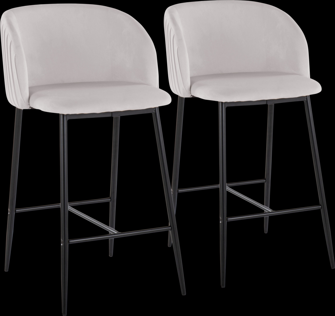 Marsanne II Silver Counter Height Stool, Set of 2 - Thumbnail - Image 1