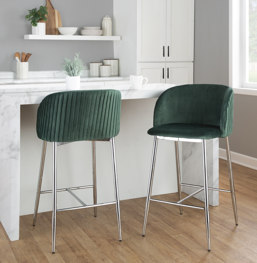 Marsanne III Green Counter Height Stool, Set of 2 - Thumbnail - Image 2