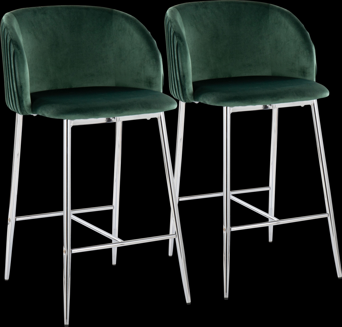 Marsanne III Green Counter Height Stool, Set of 2 - Thumbnail - Image 1