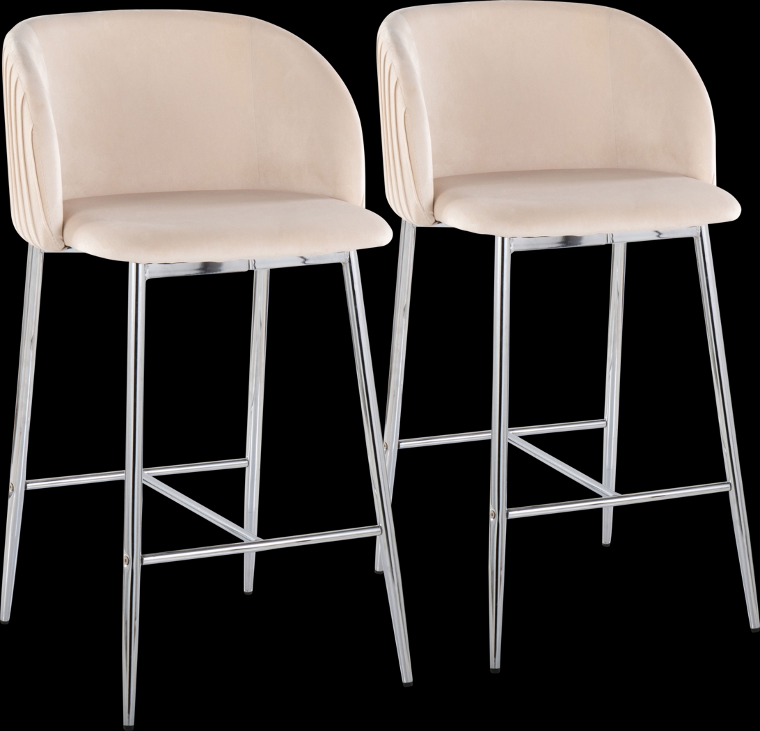 Marsanne III White Counter Height Stool, Set of 2 - Thumbnail - Image 1