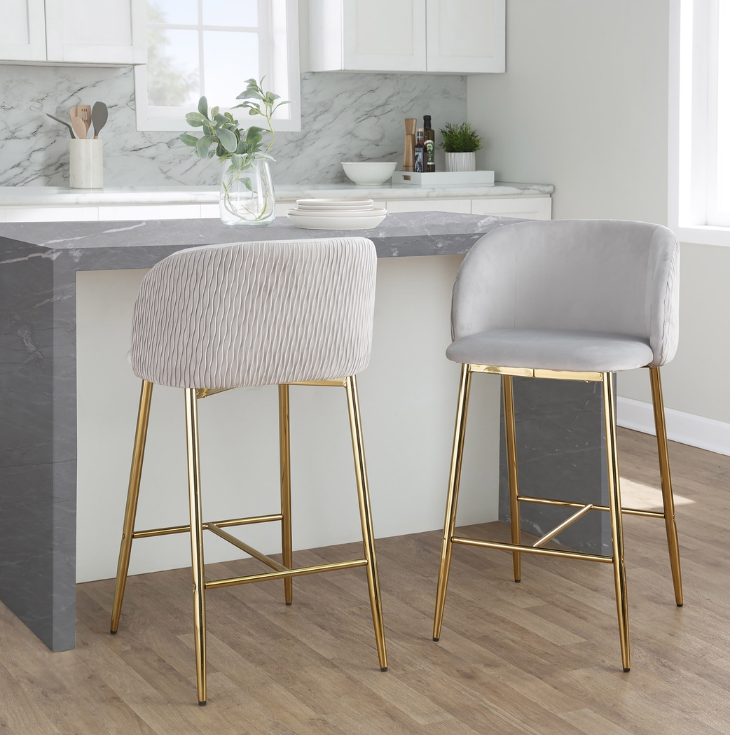 Marsanne IV Silver Counter Height Stool, Set of 2 - Thumbnail - Image 2