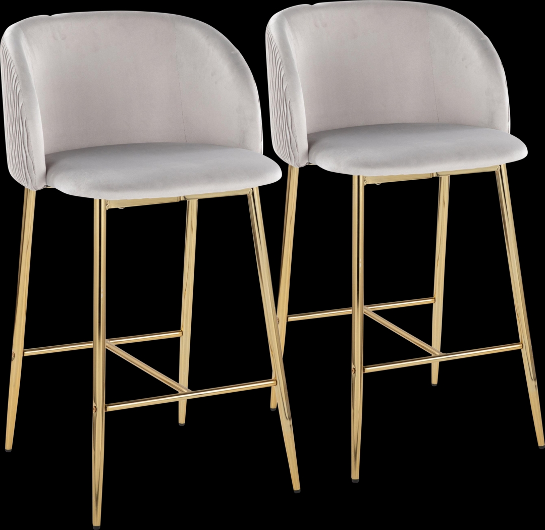 Marsanne IV Silver Counter Height Stool, Set of 2 - Thumbnail - Image 1