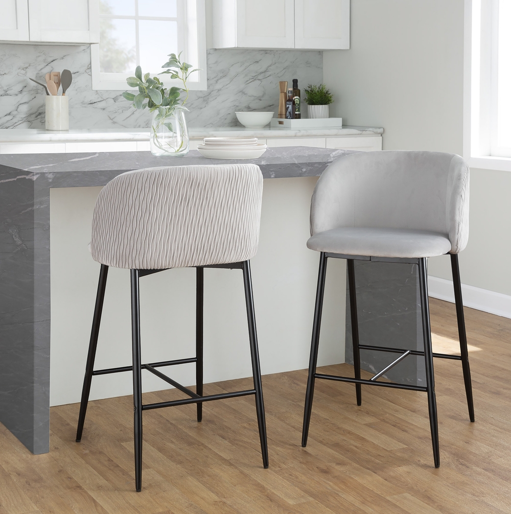 Marsanne V Silver Counter Height Stool, Set of 2 - Thumbnail - Image 2