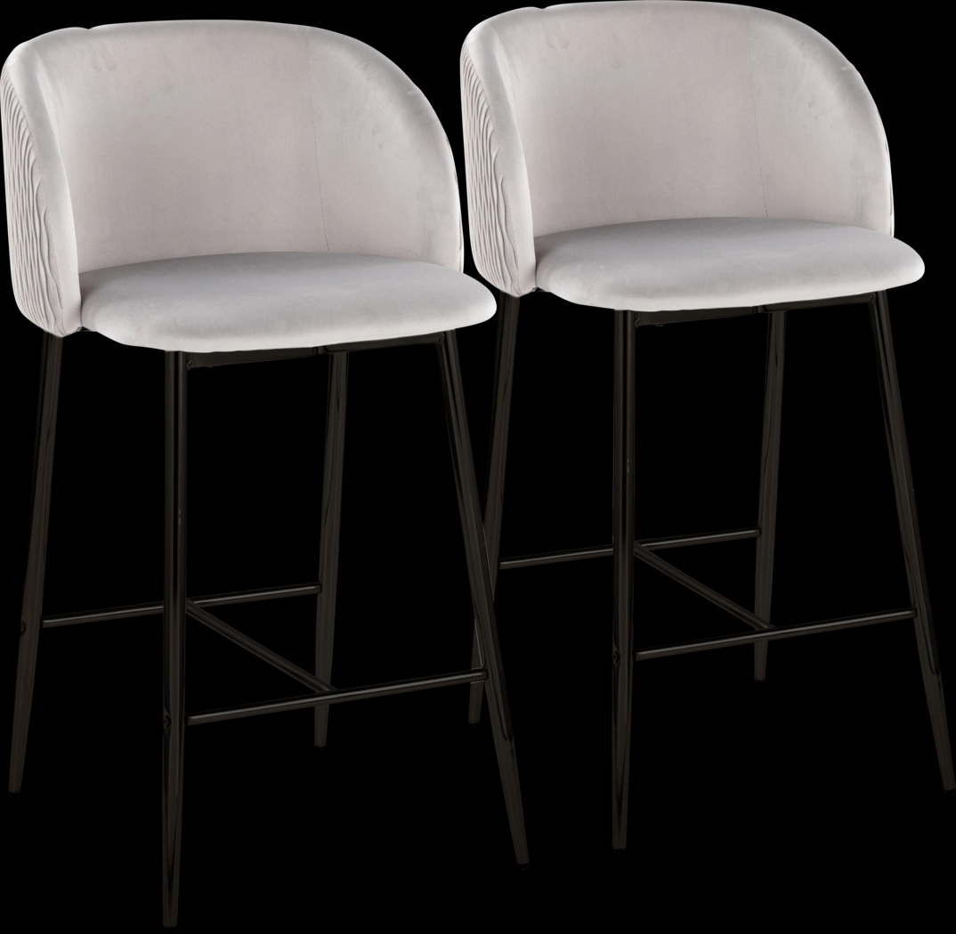 Marsanne V Silver Counter Height Stool, Set of 2 - Thumbnail - Image 1
