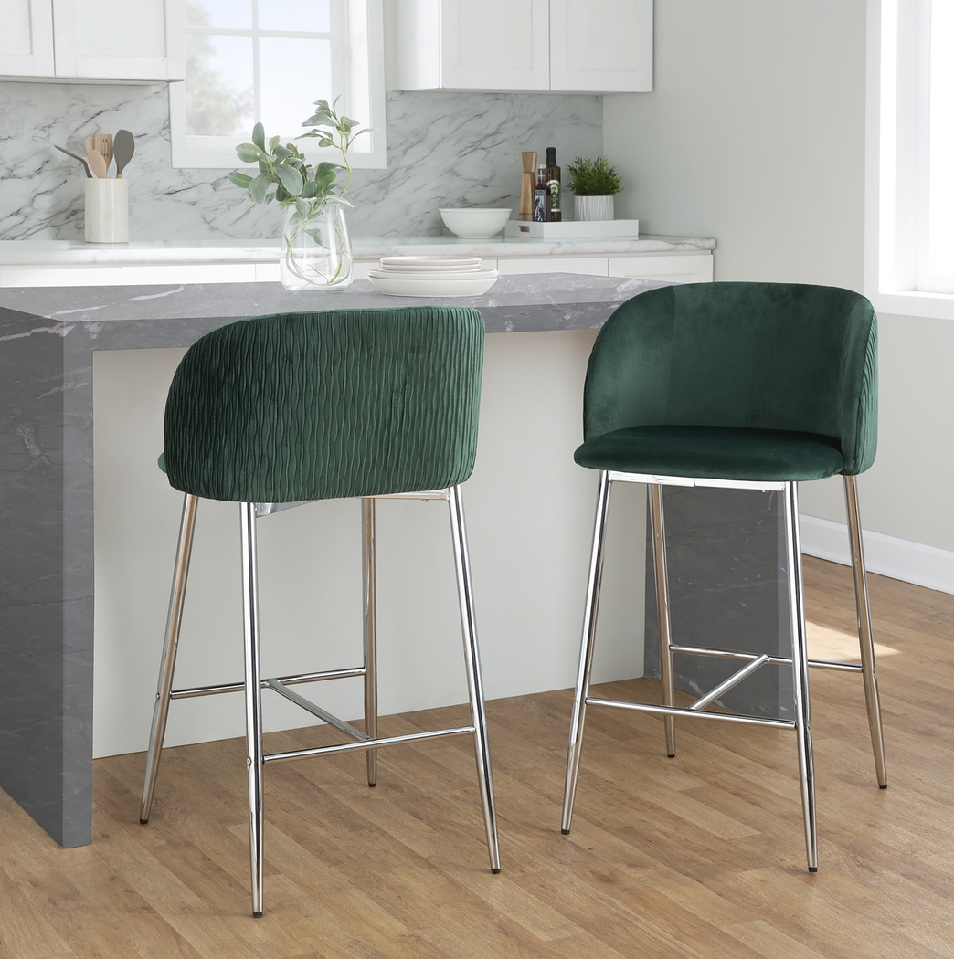 Marsanne VI Green Counter Height Stool, Set of 2 - Thumbnail - Image 2