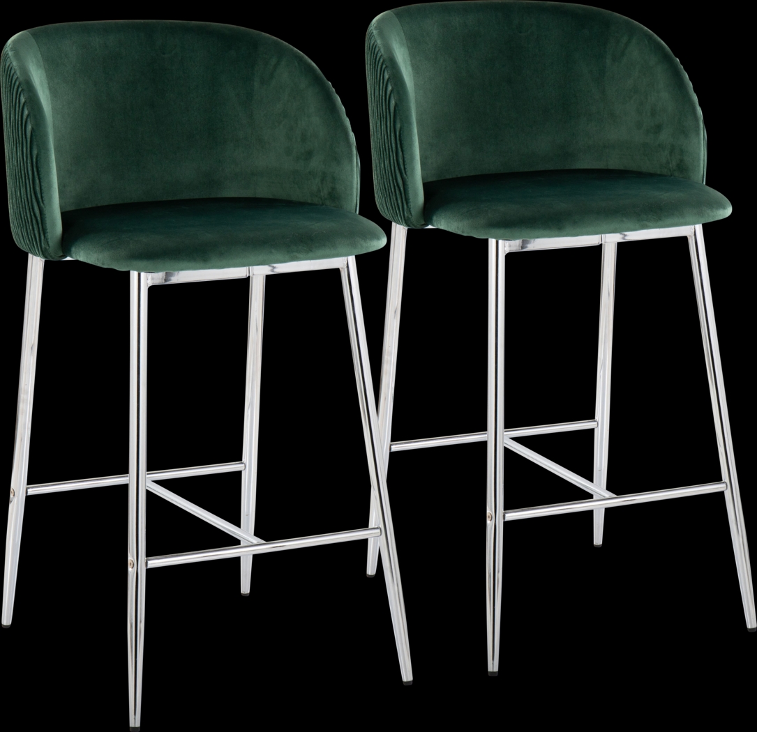 Marsanne VI Green Counter Height Stool, Set of 2 - Thumbnail - Image 1