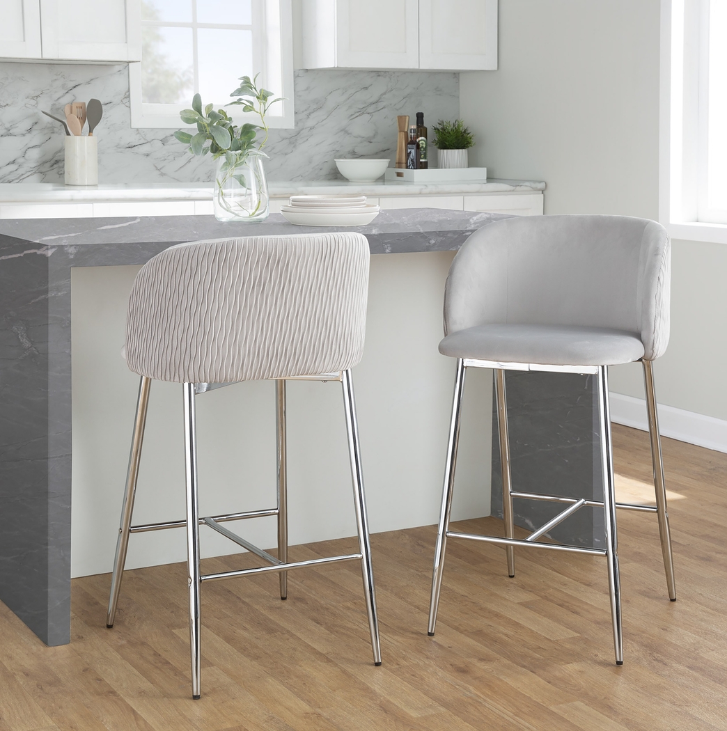 Marsanne VI Silver Counter Height Stool, Set of 2 - Thumbnail - Image 2