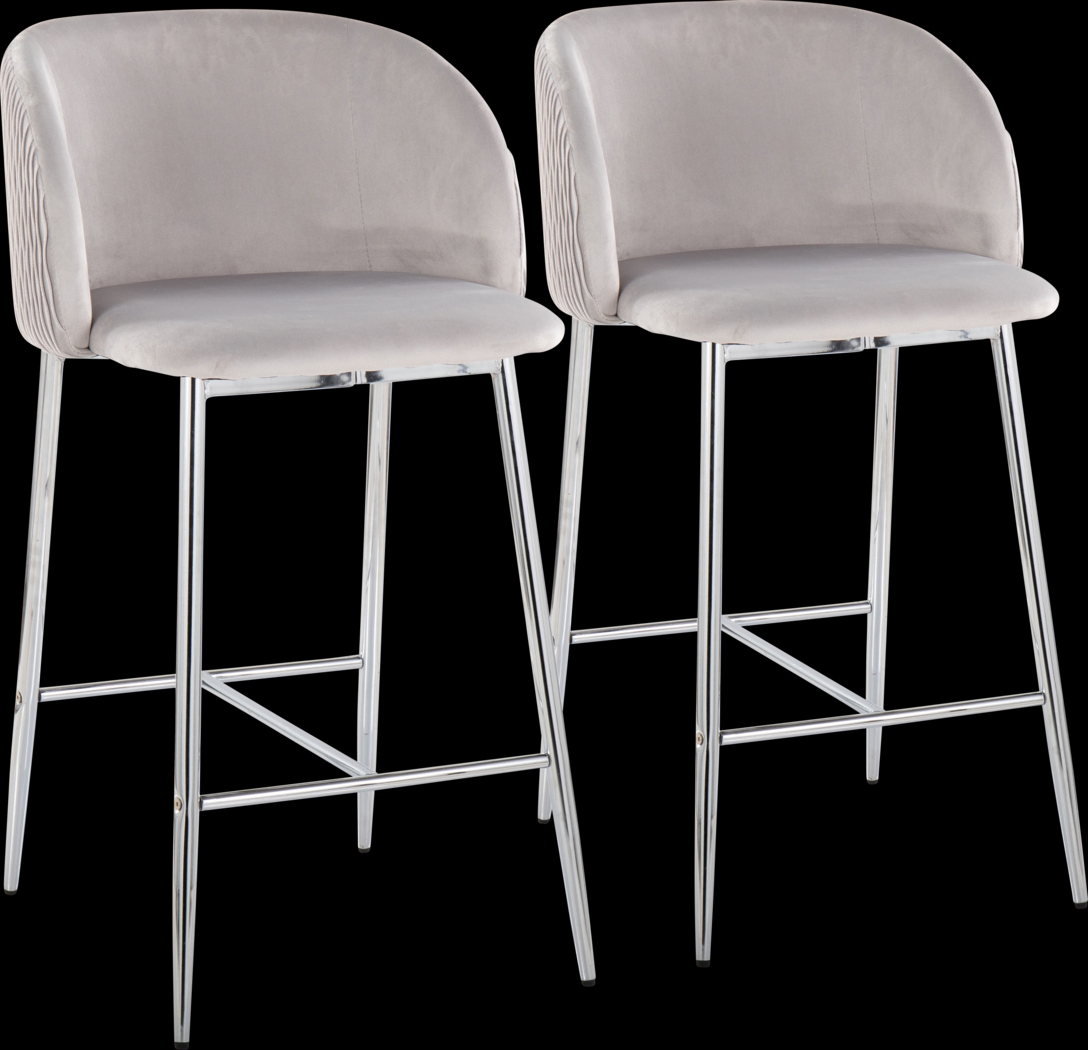 Marsanne VI Silver Counter Height Stool, Set of 2 - Thumbnail - Image 1
