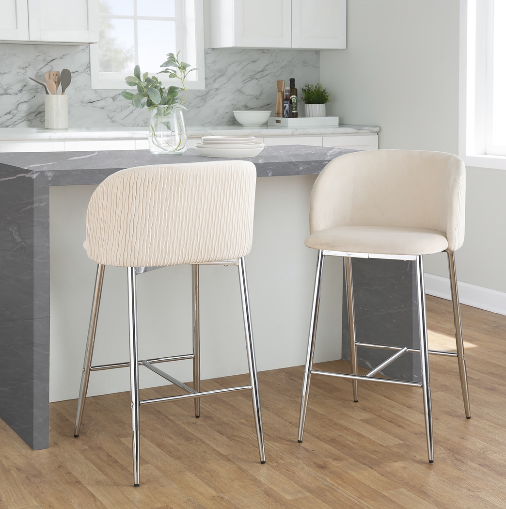 Marsanne VI White Counter Height Stool, Set of 2 - Thumbnail - Image 2