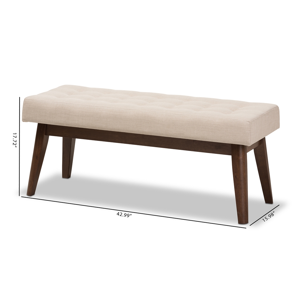 Marshead Beige Accent Bench - Thumbnail - Image 7