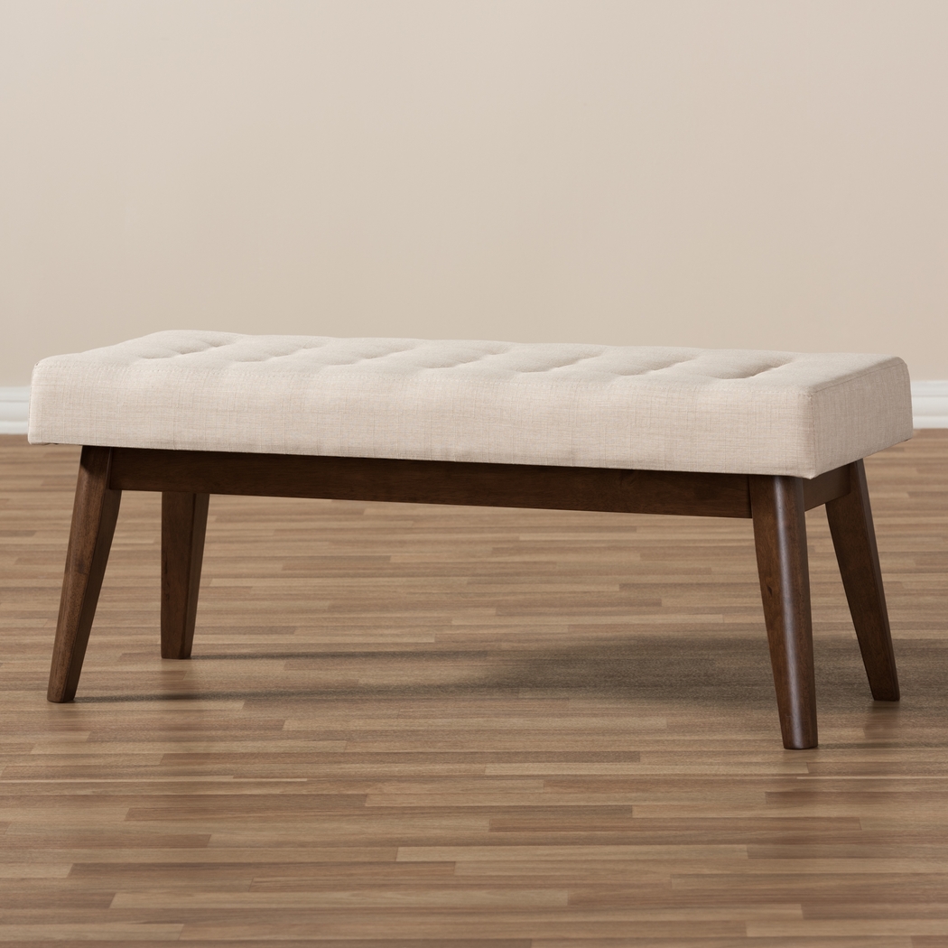 Marshead Beige Accent Bench - Thumbnail - Image 2
