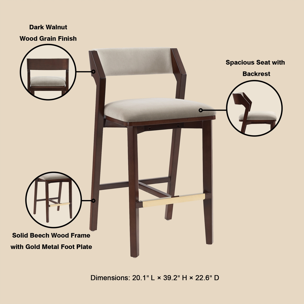 Marspoly Beige Barstool - Thumbnail - Image 8