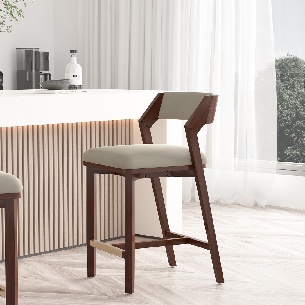 Marspoly Beige Counter Height Stool - Thumbnail - Image 3