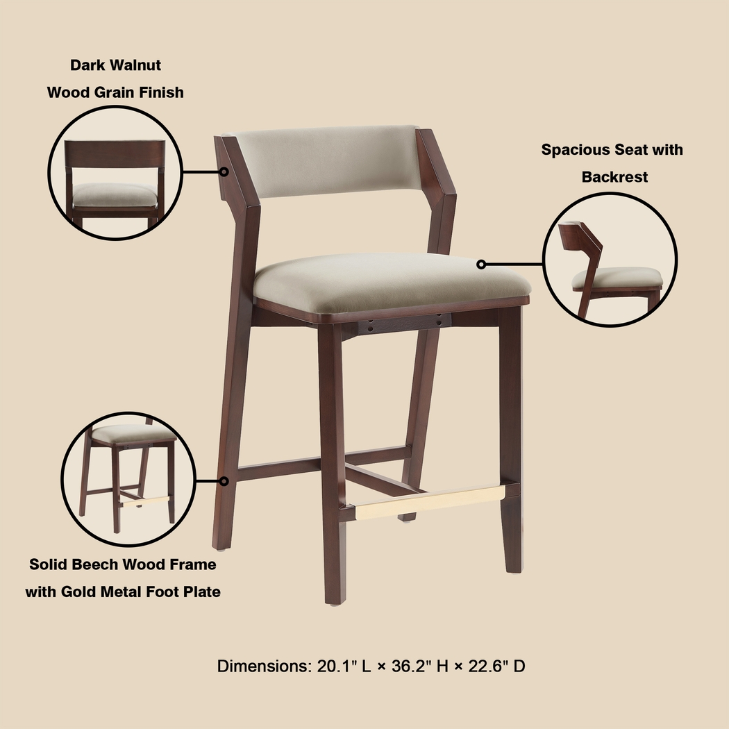 Marspoly Beige Counter Height Stool - Thumbnail - Image 9