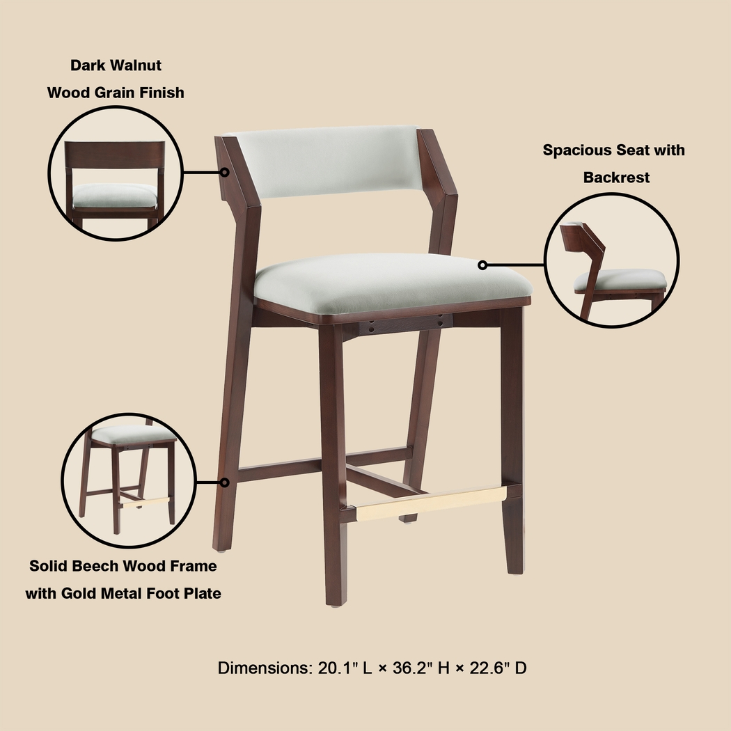 Marspoly White Counter Height Stool - Thumbnail - Image 8