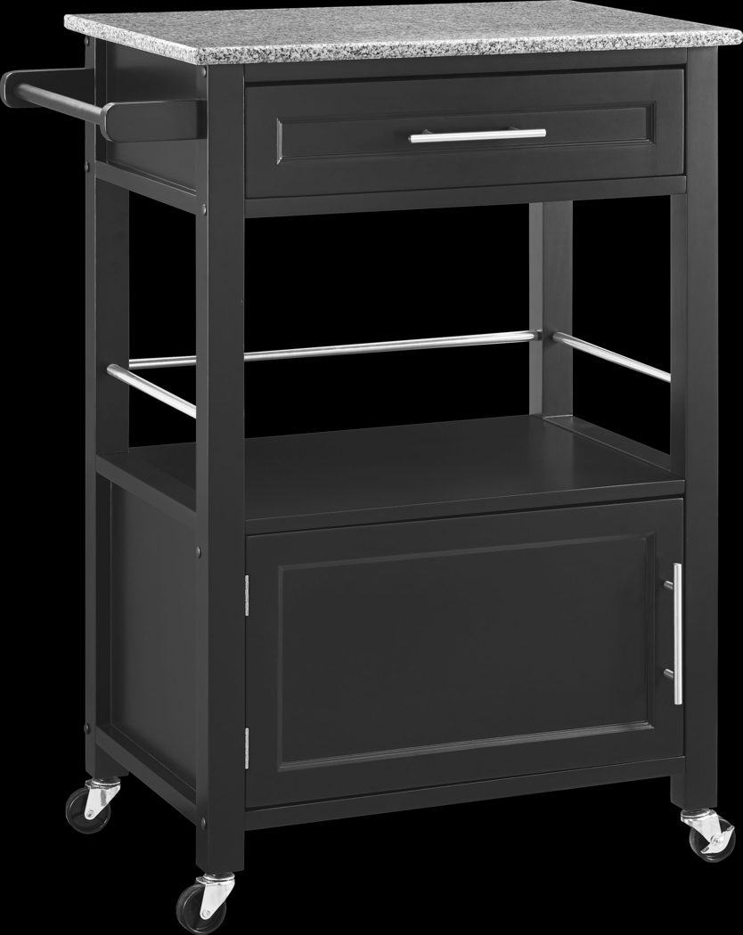 Marsuda Black Kitchen Cart - Thumbnail - Image 1