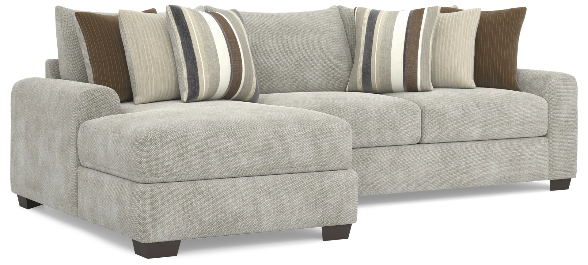gray 2 pc left arm chaise sectional