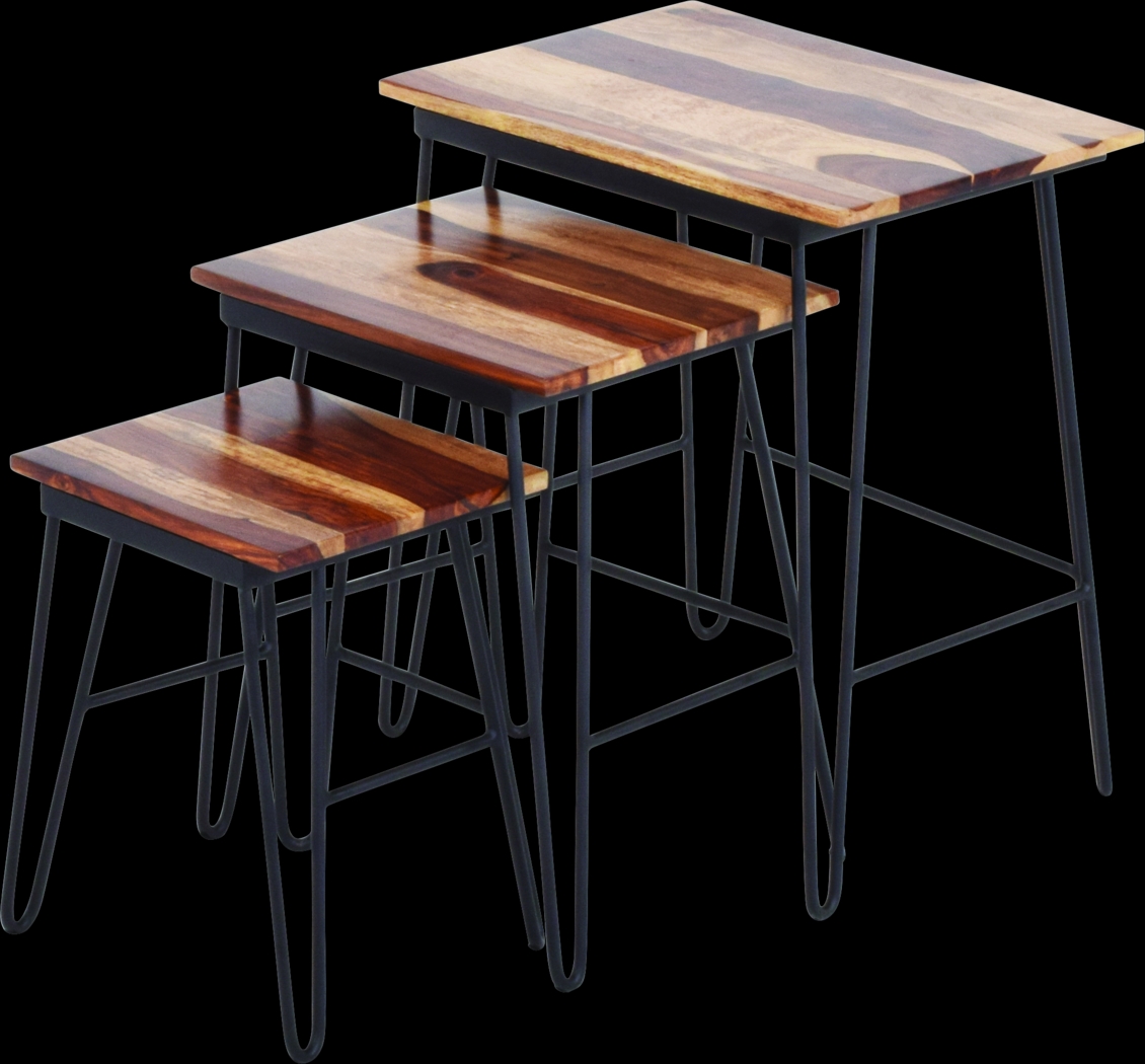 Martingale Brown Nesting Tables, Set of 3 - Thumbnail - Image 1