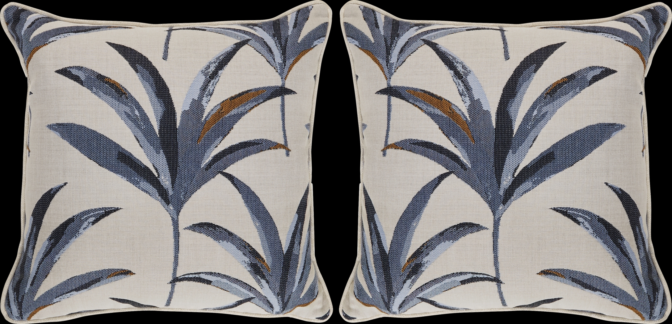 Martinique Beach Blue Indoor/Outdoor Accent Pillows, Set of Two - Thumbnail - Image 1