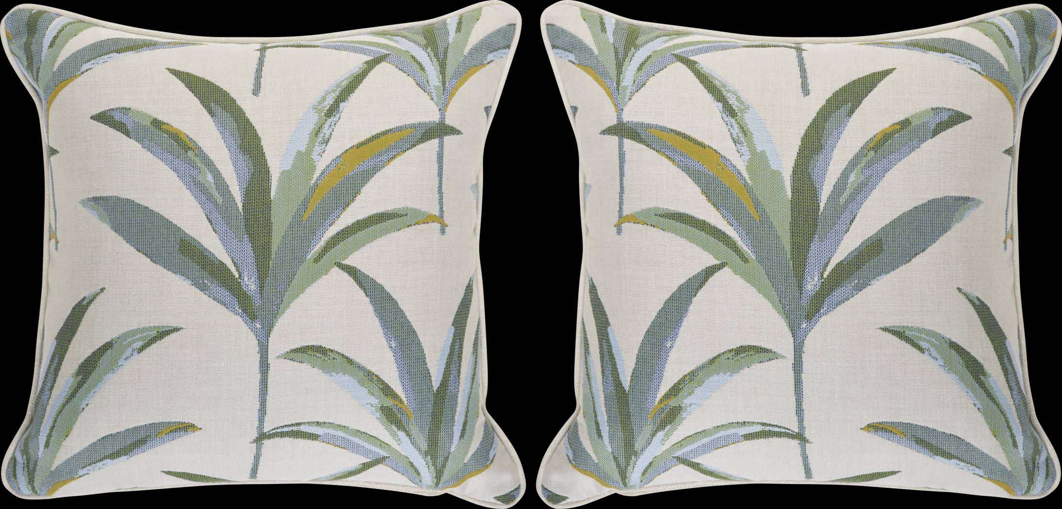 Martinique Tropics Celadon Indoor/Outdoor Accent Pillow, Set of 2 - Thumbnail - Image 1