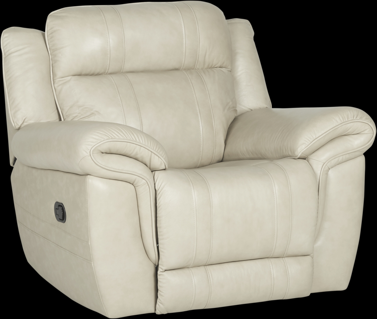 Martino Beige Leather Glider Recliner - Thumbnail - Image 1