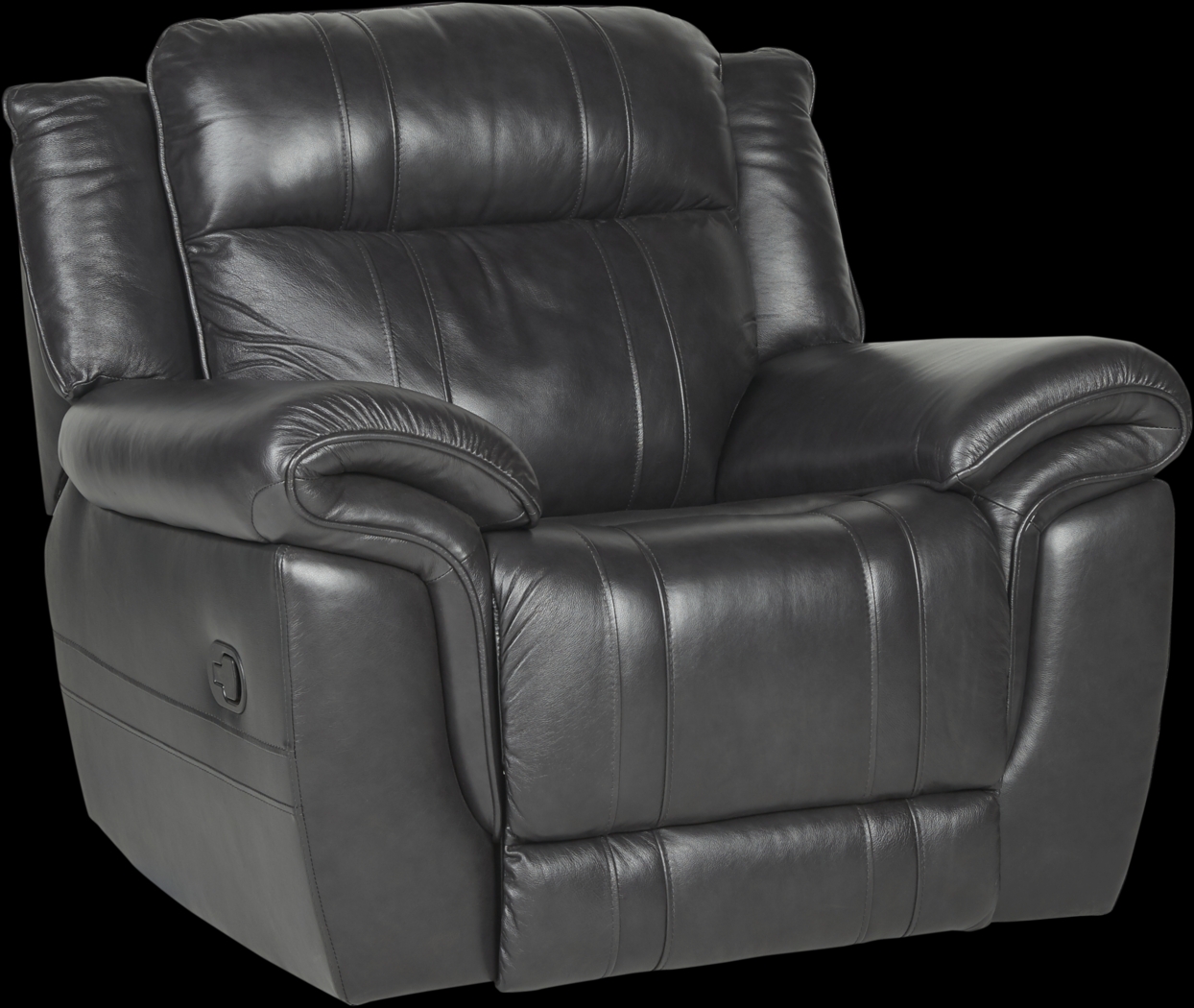 Martino Black Leather Glider Recliner - Thumbnail - Image 1