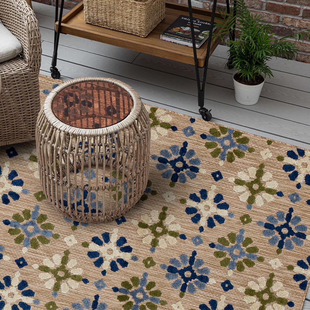 Martoise Blue 6' x 9' Indoor/Outdoor Rug - Thumbnail - Image 2