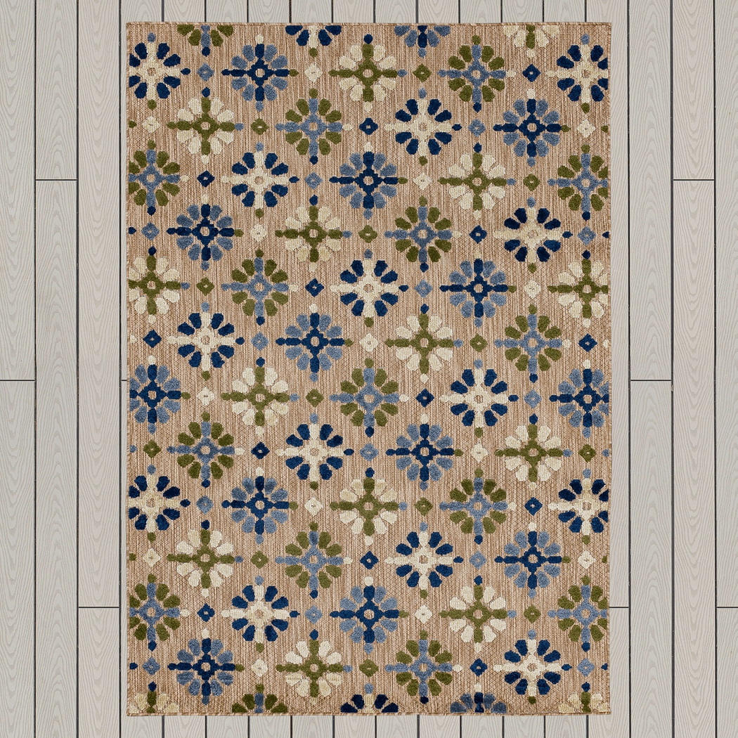 Martoise Blue 6' x 9' Indoor/Outdoor Rug - Thumbnail - Image 4