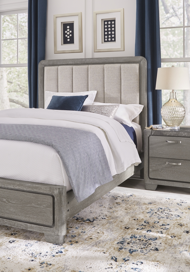 Marvella Gray 3 Pc King Panel Bed - Thumbnail - Image 2