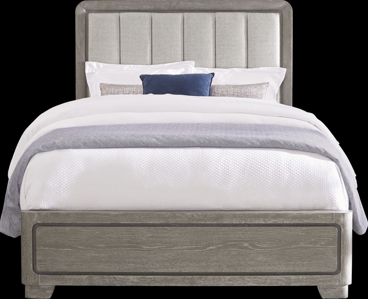 Marvella Gray 3 Pc King Panel Bed - Thumbnail - Image 1