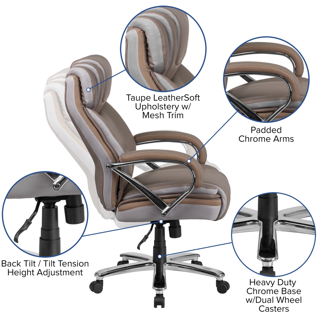 Marvin Taupe Desk Chair - Thumbnail - Image 5