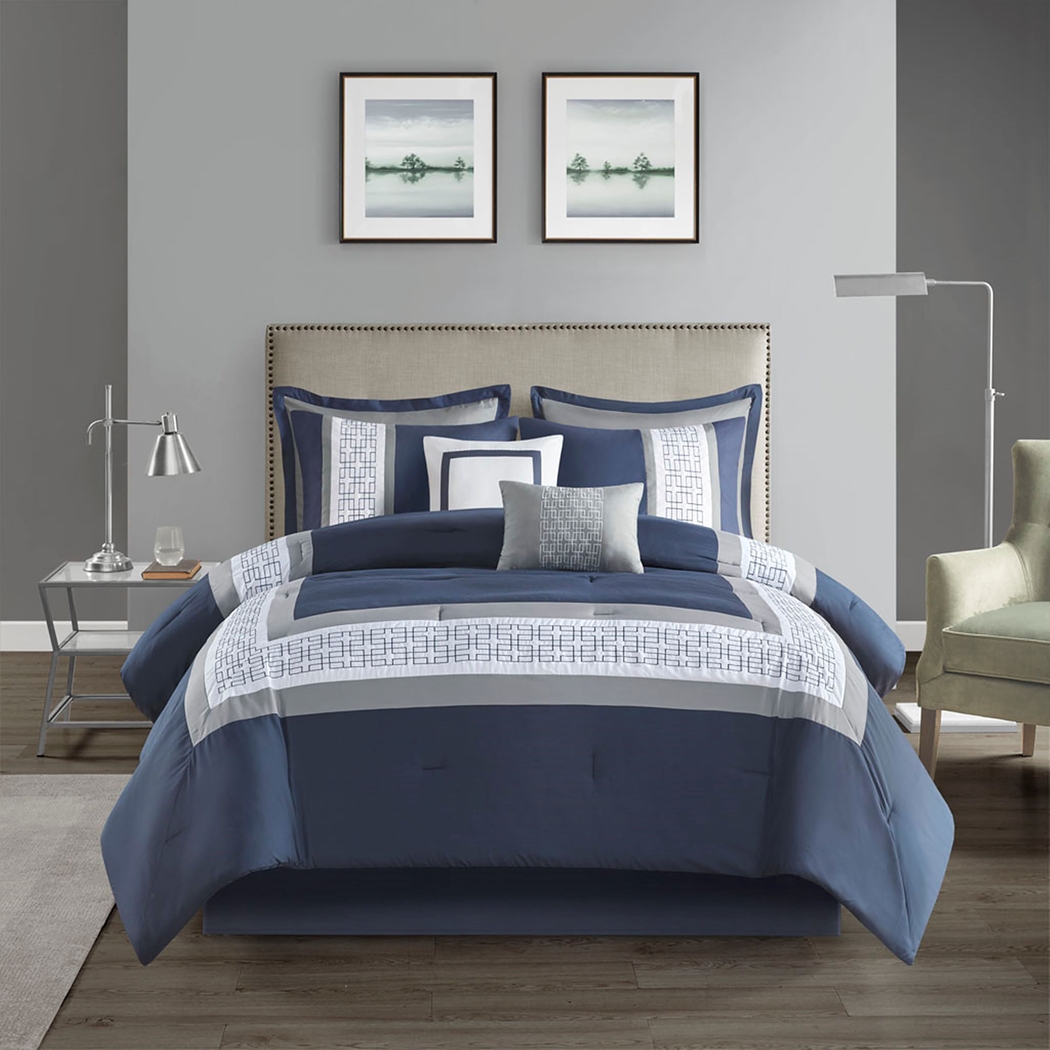 Marwin Blue 8pc King Comforter Set - Thumbnail - Image 2