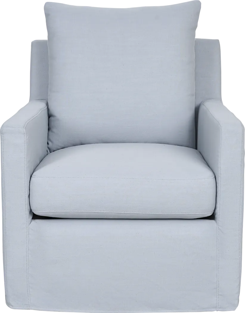 Mary Lou Blue Slipcover Swivel Glider - Thumbnail - Image 2
