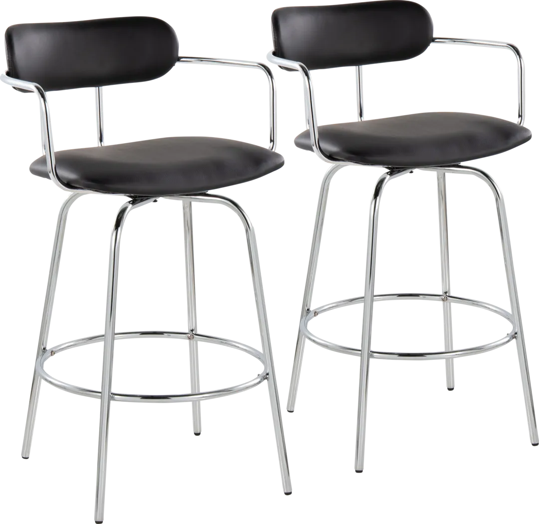 Marysa Black Counter Height Stool, Set of 2 - Thumbnail - Image 1