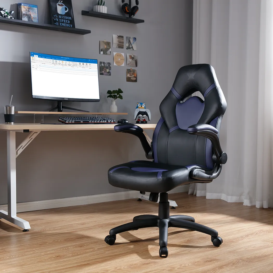 Masdon Black/Purple Office Chair - Thumbnail - Image 4