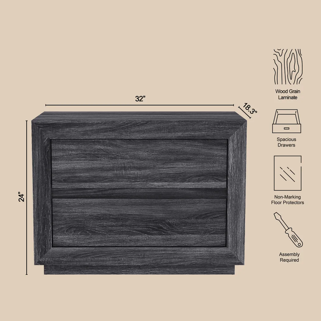 Masiva II Charcoal Nightstand - Thumbnail - Image 6