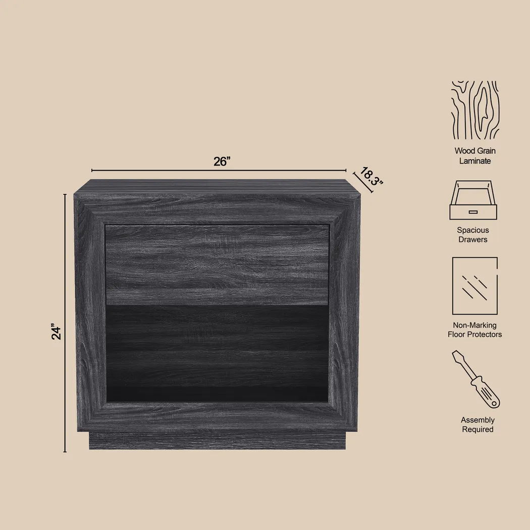 Masiva III Charcoal Nightstand - Thumbnail - Image 5