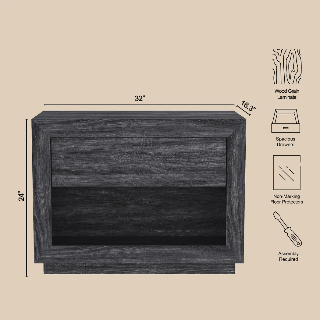 Masiva IV Charcoal Nightstand - Thumbnail - Image 6