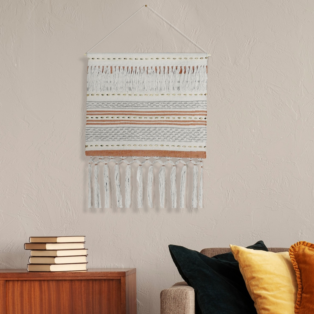 Masugi Orange/Cream Wall Decor - Thumbnail - Image 2