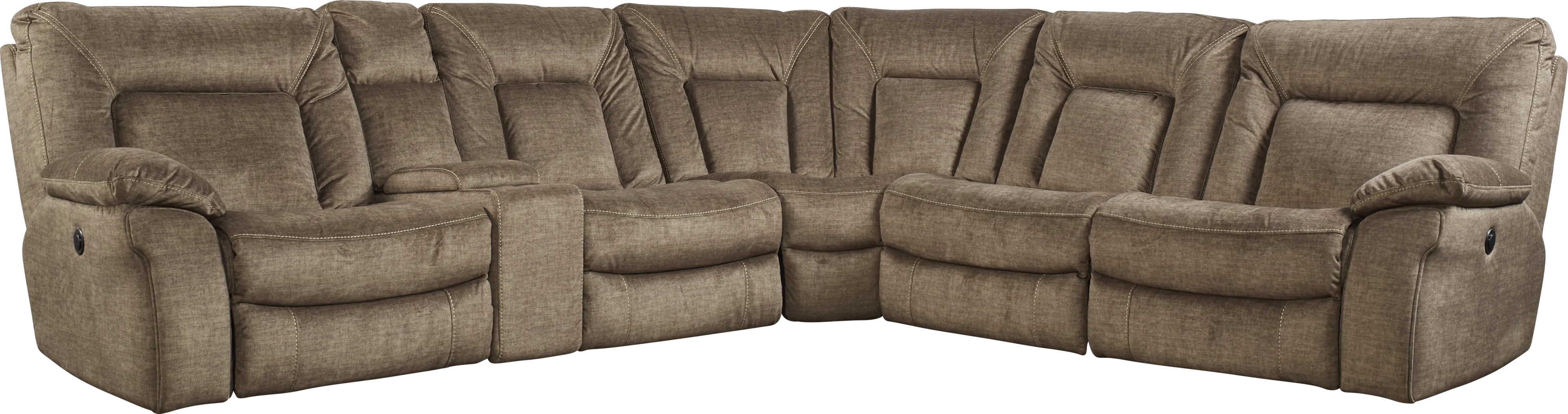 Matera Brown 6 Pc Power Reclining Sectional - Thumbnail - Image 1