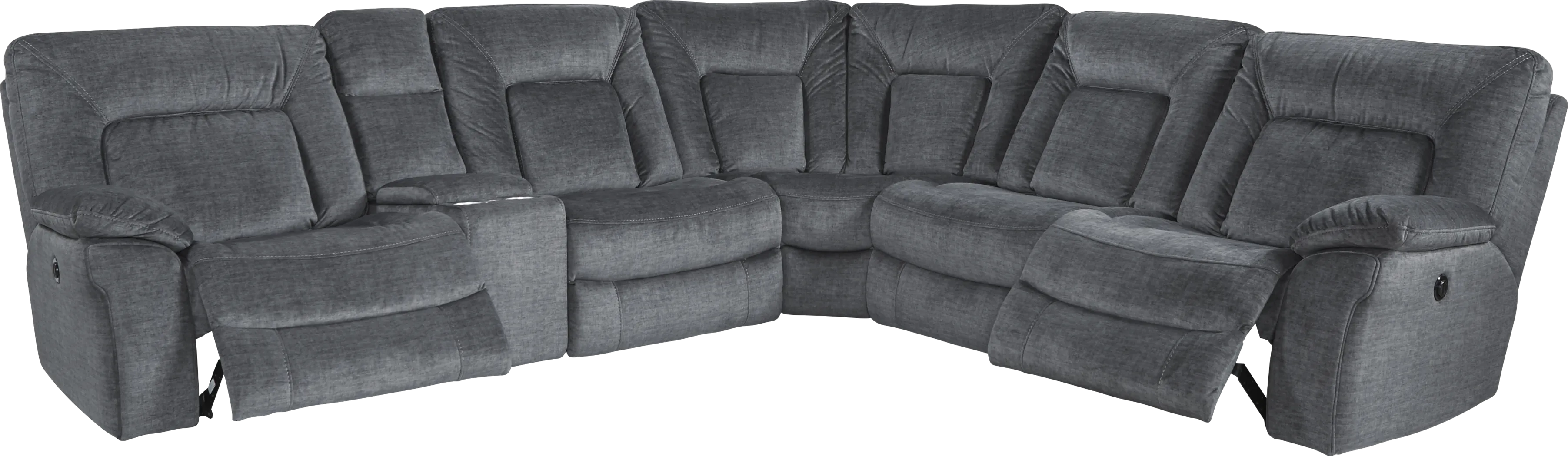 Matera Charcoal 6 Pc Power Reclining Sectional - Thumbnail - Image 2