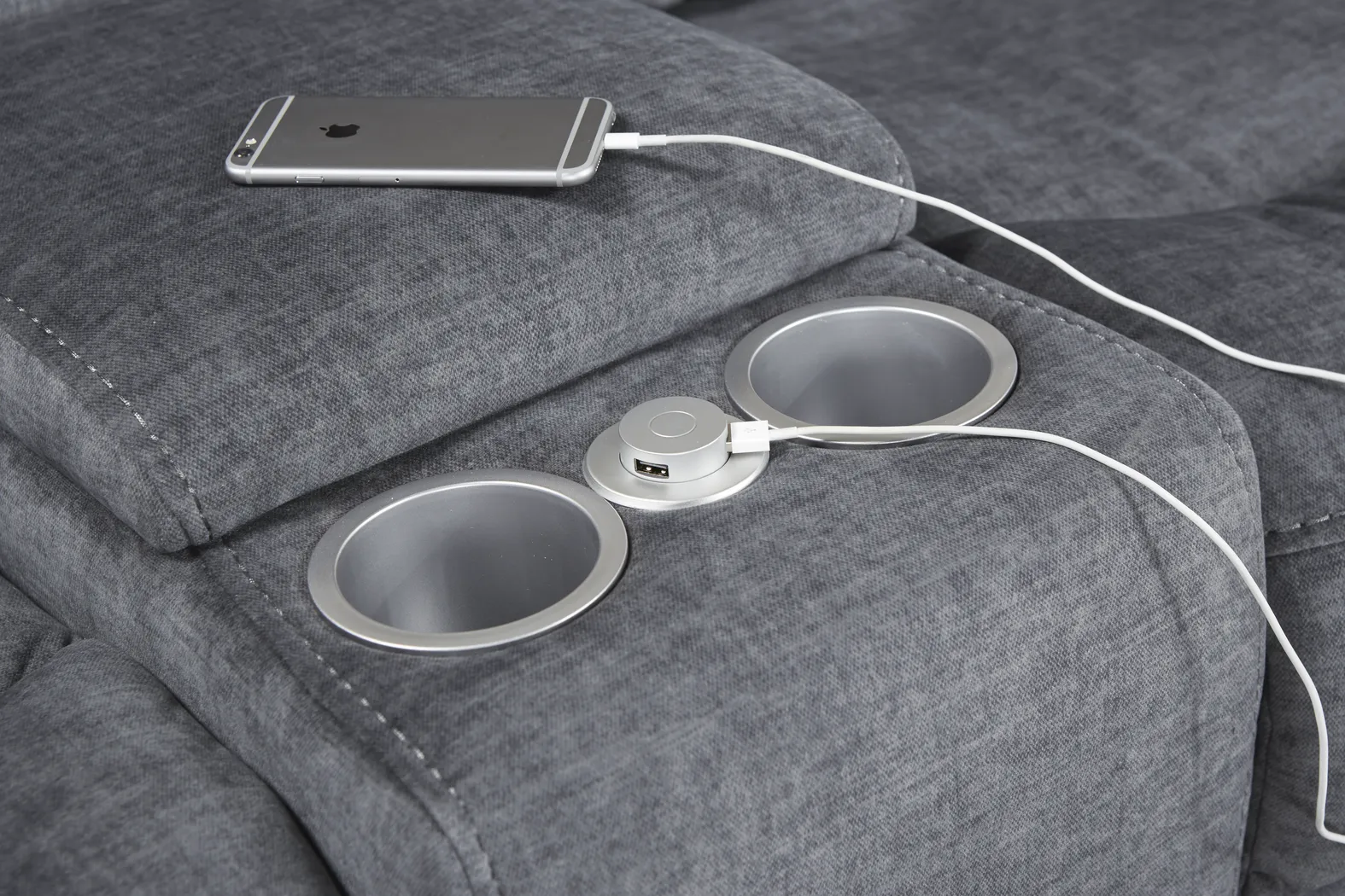 Matera Charcoal 6 Pc Power Reclining Sectional - Thumbnail - Image 3