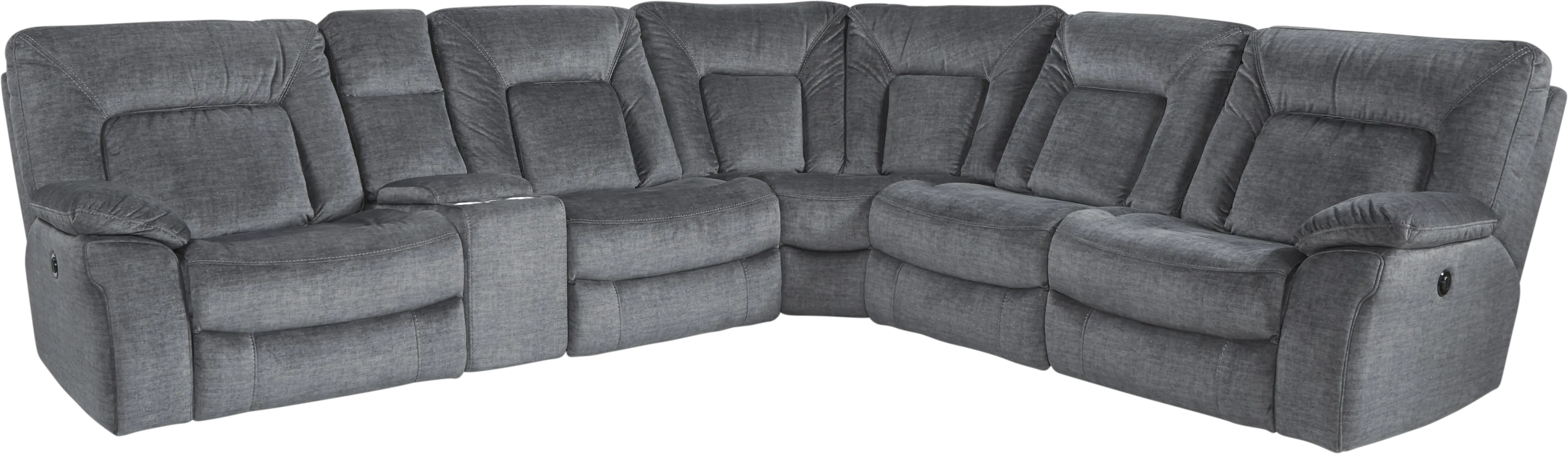 Matera Charcoal 6 Pc Power Reclining Sectional - Thumbnail - Image 1