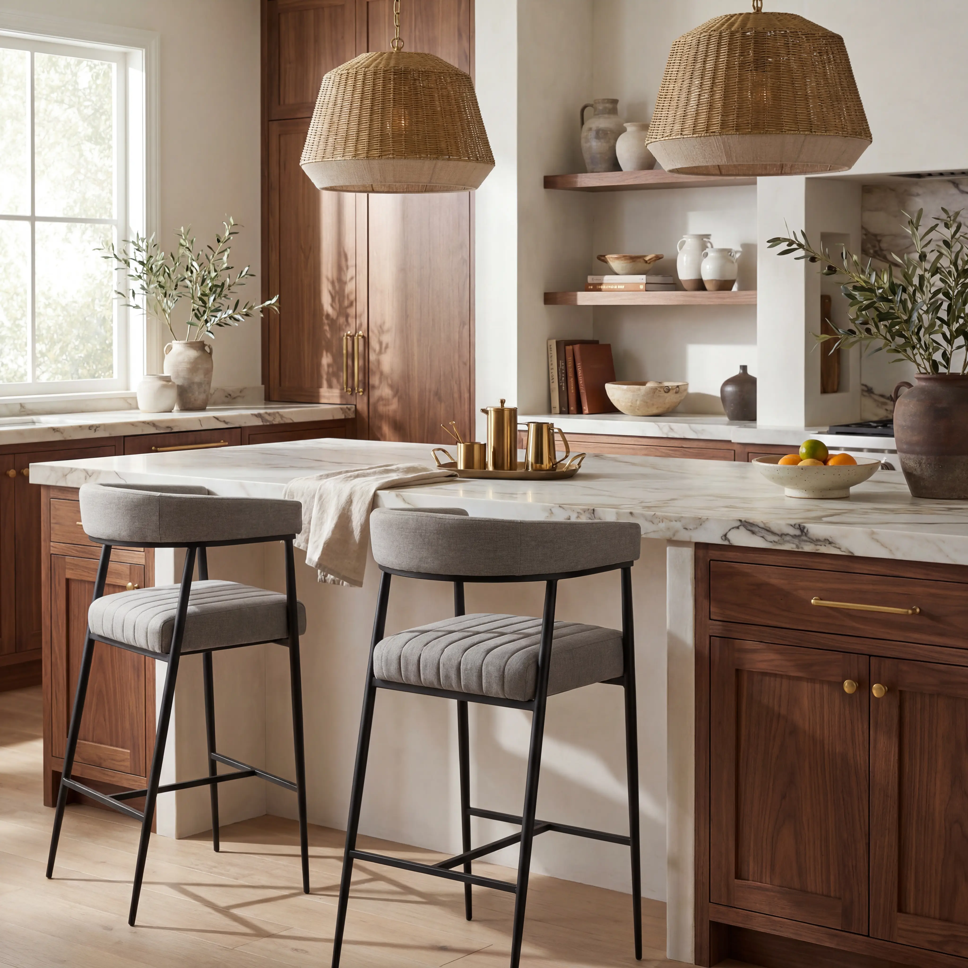 Mathis Gray Bar Stool - Thumbnail - Image 3