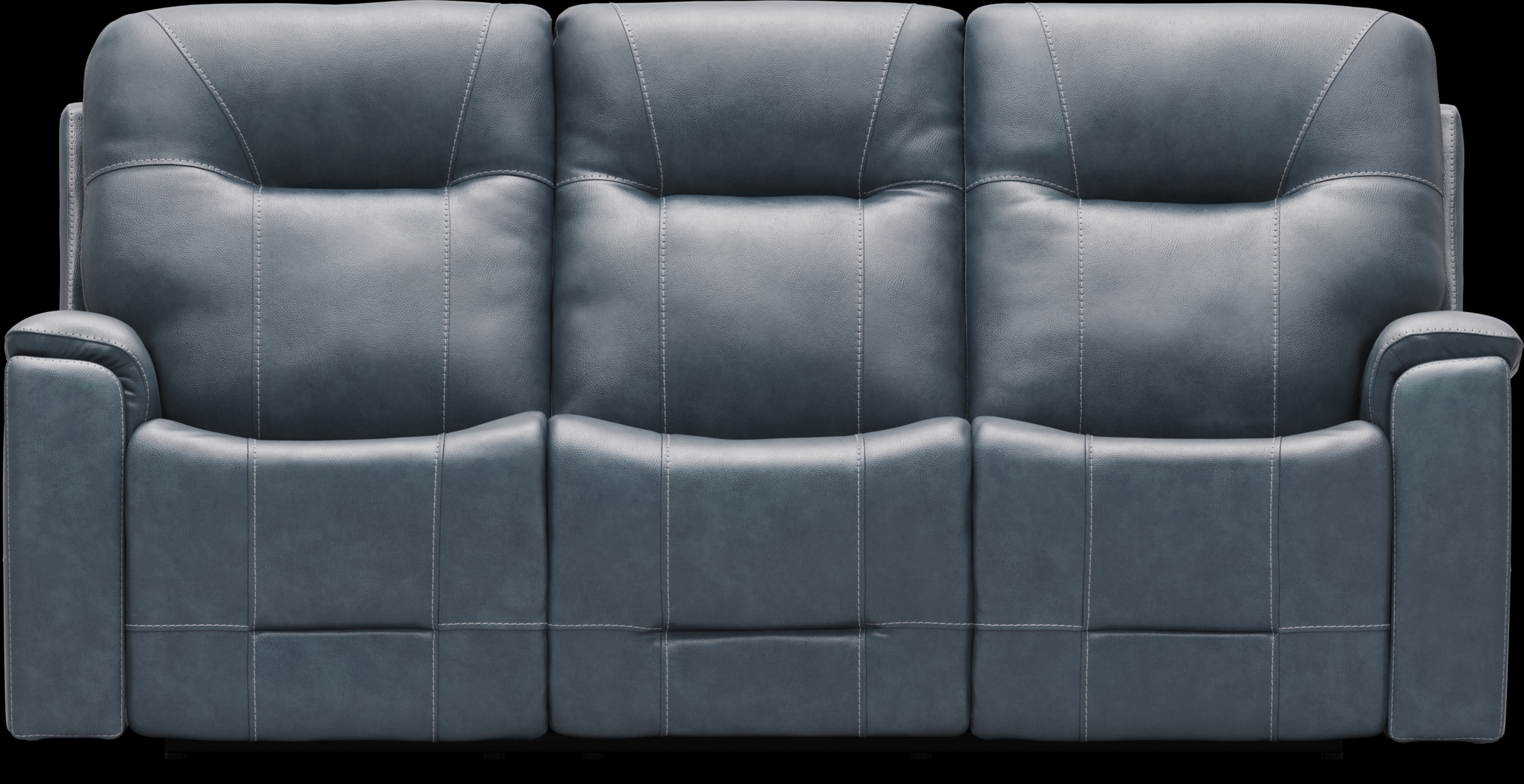 Matthews Cove Blue Leather 5 Pc Triple Power Reclining Living Room - Thumbnail - Image 4