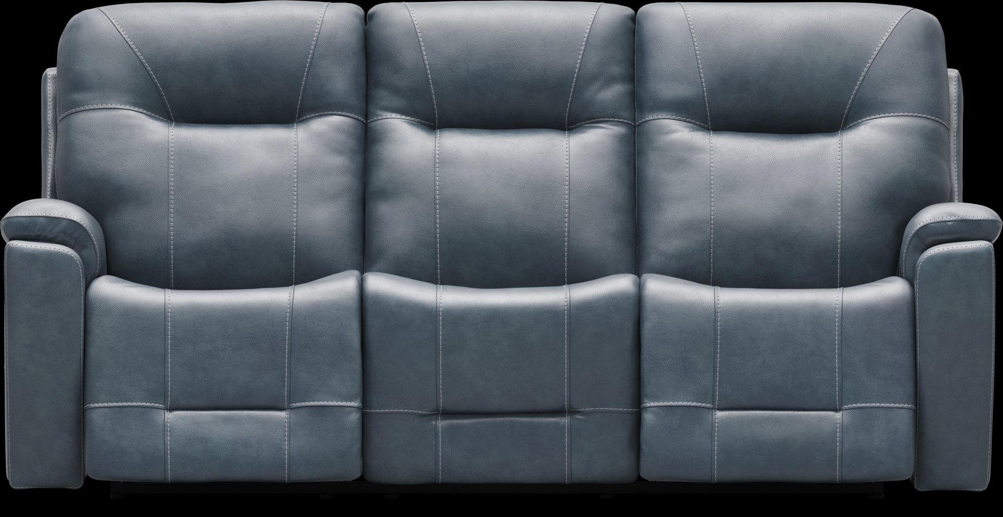 Matthews Cove Blue Leather 5 Pc Triple Power Reclining Living Room - Thumbnail - Image 2