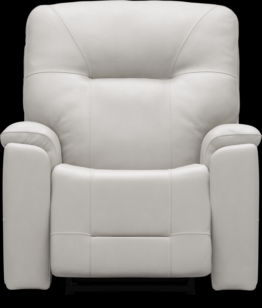 Matthews Cove Dove Gray Leather Triple Power Recliner - Thumbnail - Image 2