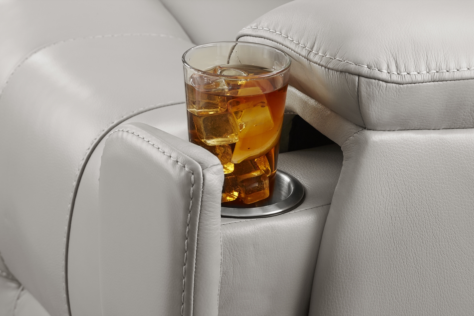 Matthews Cove Dove Gray Leather 5 Pc Triple Power Reclining Living Room - Thumbnail - Image 7