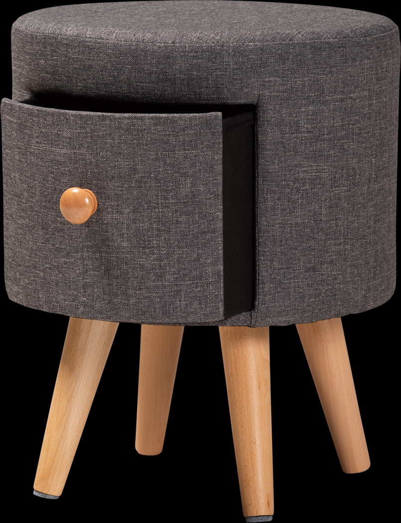 Maucele Dark Gray Ottoman - Thumbnail - Image 2