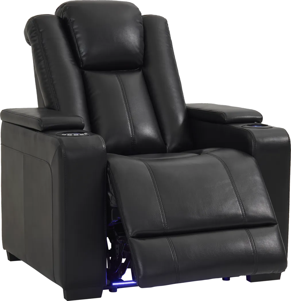 Maverick Black Dual Power Recliner - Thumbnail - Image 1